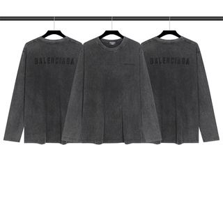 Balen* เสื้อยืดลําลอง แขนยาว ปักลายโลโก้ High Street เรียบง่าย สําหรับสตรี