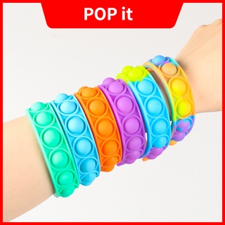 สายรัดข้อมือซิลิโคนที่มีสีสันสไตล์พังก์ Pop it