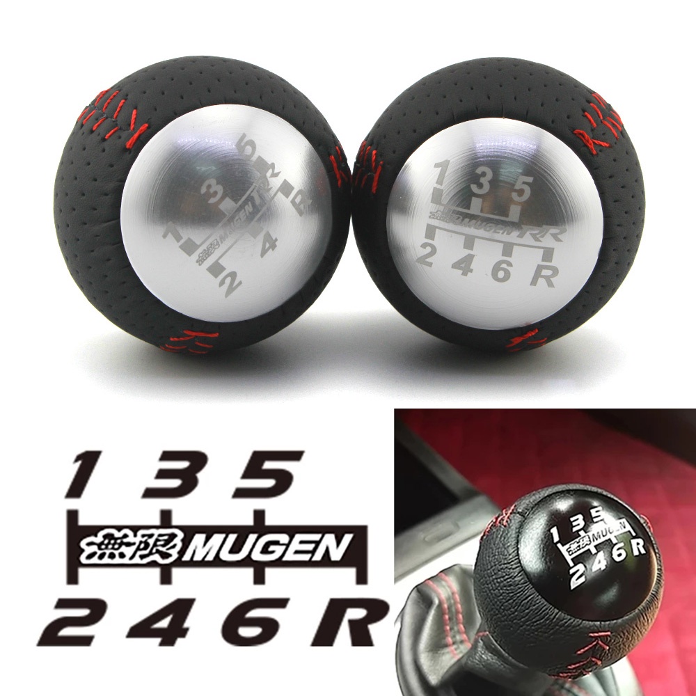 5/6 ความเร็ว M10x1.5 Mugen RR Racing Shift Knob หนังเกียร์ Shift Knob สําหรับ Honda Civic Accord Cit