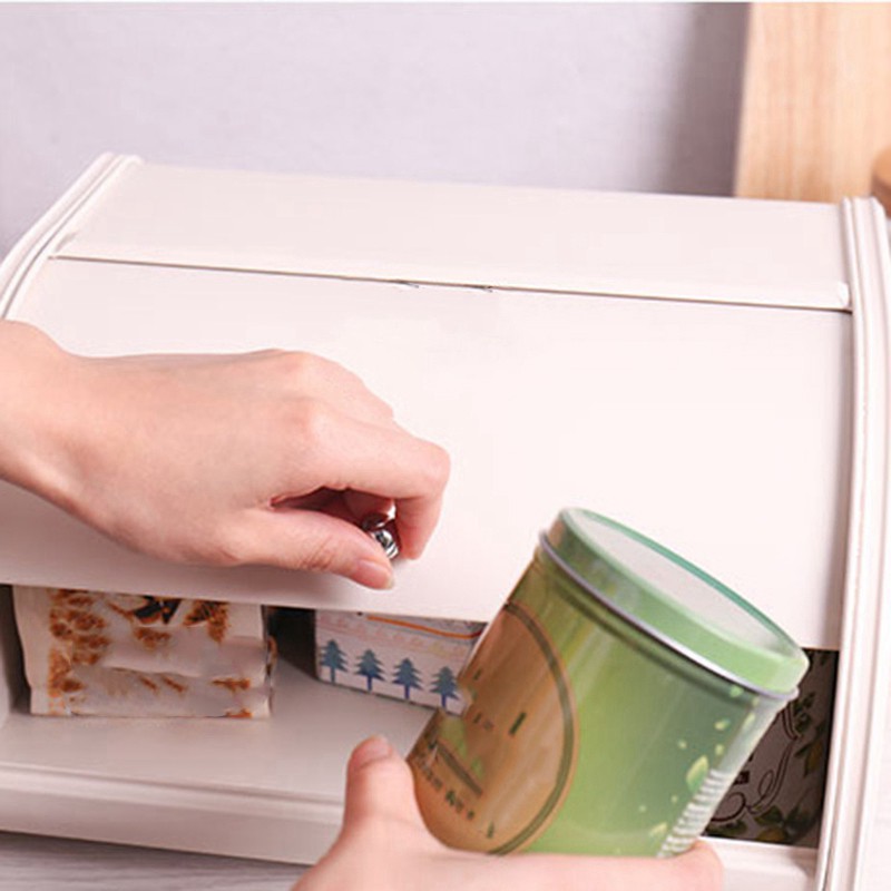 Metal Flip-Baked Bread Desktop Snack Dust-Proof Storage Box DBS imOb ...