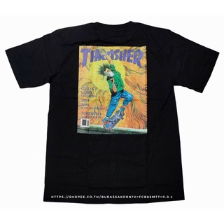 T-shirt  เสื้อ thrasher magazine skateboardS-5XL