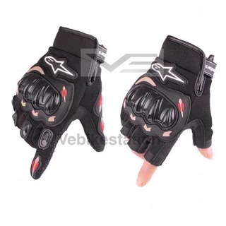 ถุงมือ แบบครึ่งนิ้ว หน้าจอสัมผัส สําหรับรถจักรยานยนต์ sarung tangan Y15zr LC135 RS150 NVX adv150