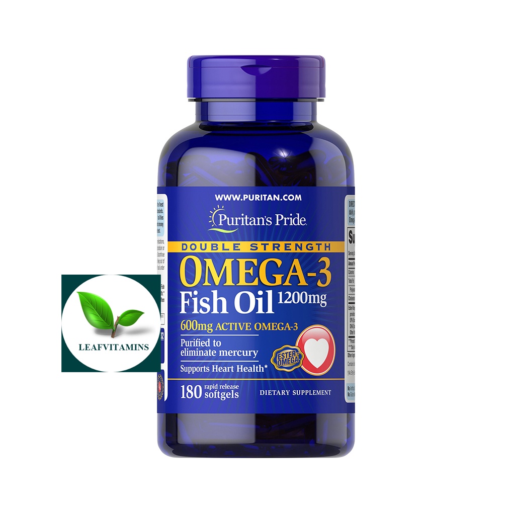 Puritan's Pride Double Strength Omega-3 Fish Oil 1200 mg / 180 Softgels