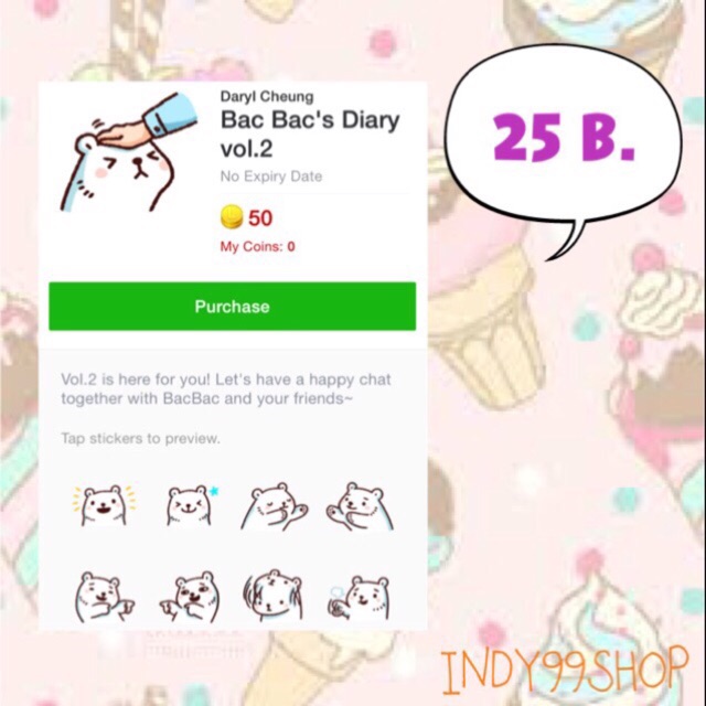 Sticker Line Bac Bac's Diary