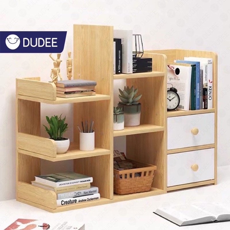 🔥DUDEE ชั้นวางหนังสือมินิมอล ชั้นวางหนังสือขนาดเล็กกะทัดรัด การออกแบบสไตล์โมเดิร์นเรียบง่าย จัดเก็บข