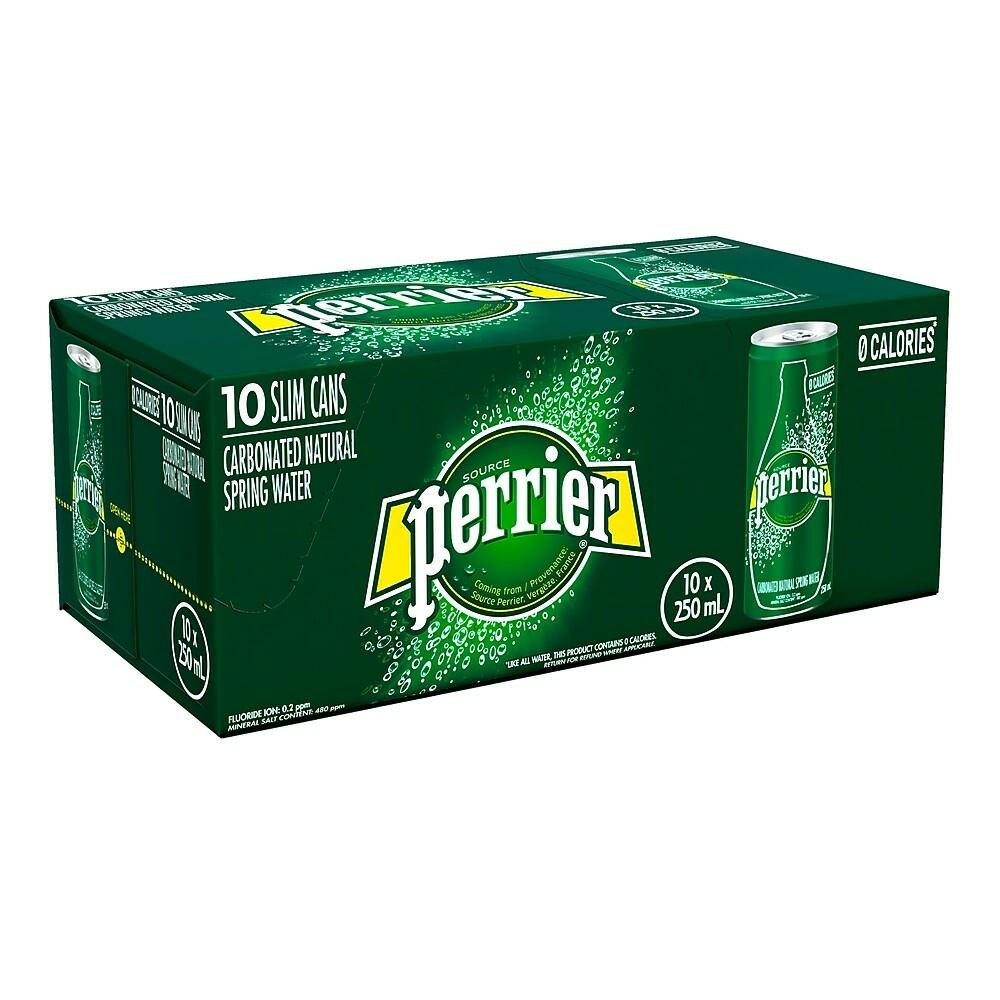 พร้อมส่ง Perrier Can Original 250 ml. 10 can เปอริเอ้น้ำแร่ธรรมชาติชนิดมีฟองแบบกระป๋อง 250 มล 10 กระป๋อง