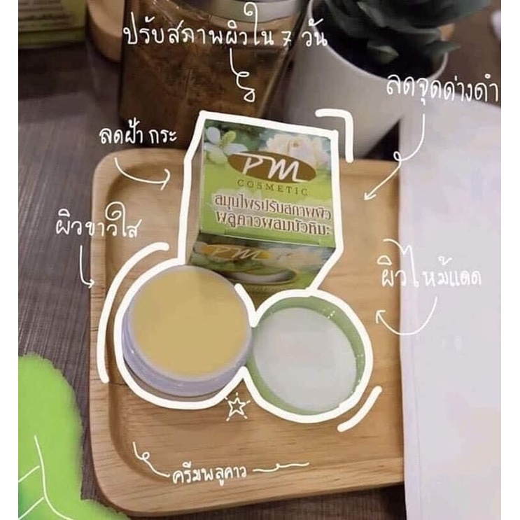 ครีมพลูคาวผสมบัวหิมะ 1 โหล (12 กล่อง) PM Cosmetic พีเอ็ม คอสเมติก ของแท้  ขนาด 7 กรัม สมุนไพรปรับสภาพผิวพลูคาวผสมบัวหิมะ - รูปที่ 2