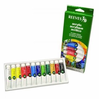 KTS (ศูนย์เครื่องเขียน) ชุดสีอะคริลิค Acrylic Reeves 12 สี 10ml.