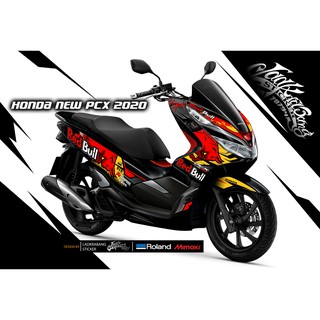 สติ๊กเกอร์แต่งลาย รถ HONDA NewPCX โมเดลใหม่ ลาย RedBull