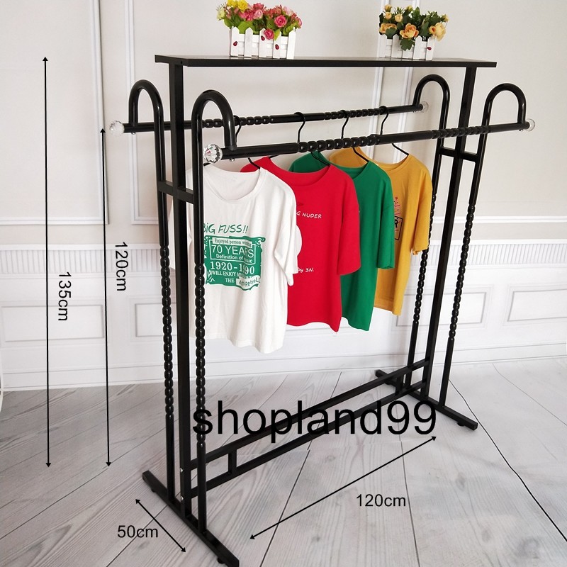 ราวแขวนเสื้อ ราวเหล็ก ราวคู่เสาโค้ง