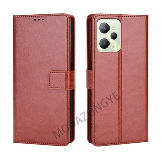 Realme C35 เคส Phone Holder Stand Case Realme Narzo 50A Prime Narzo50A เคสฝาพับ Wallet PU Leather Back Cover