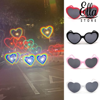 Ellastore123 แว่นตาเอฟเฟกต์ รูปหัวใจ น้ําหนักเบา สําหรับผู้หญิง ของขวัญวันเกิด