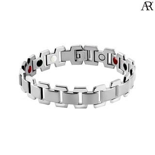 ANGELINO RUFOLO Healthy Magnetic Bracelet ดีไซน์ Charming Chain สร้อยข้อมือแม่เหล็ก Stainless Steel 316L(สแตนเลส) สีเงิน