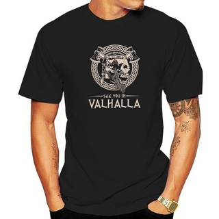 เสื้อยืดผ้าฝ้าย เสื้อยืด พิมพ์ลาย See You In Valhalla Thor Vikings Ragnar Rising Walhalla Wodan Valknut Odin สไตล์วินเทจ