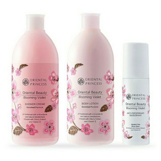 Oriental Princess Beauty Blooming Violet Set 3 Items (Shower Cream 400ml + Body Lotion 400ml + Deodorant70