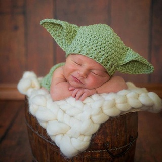 Some ชุดเครื่องแต่งกาย แฮนด์เมด ผ้าถัก ลาย Star Wars Yoda พร็อพถ่ายภาพ สําหรับเด็กทารกแรกเกิด