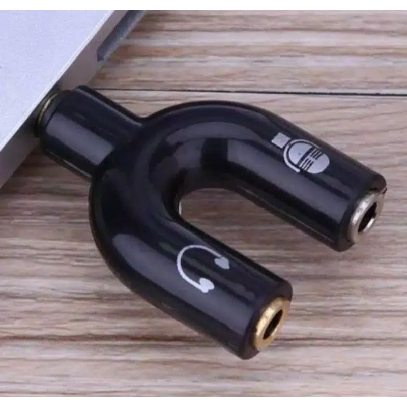 U-Shaped Splitter 2in1 Mic Audio / Splitter U Mic Audio / Jack Audio 3.5mm To Dual Female