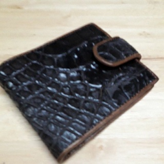 crocodile wallet กระเป๋าหนังจระเข้แท้สีน้ำตาลกระเป๋าสตางค์