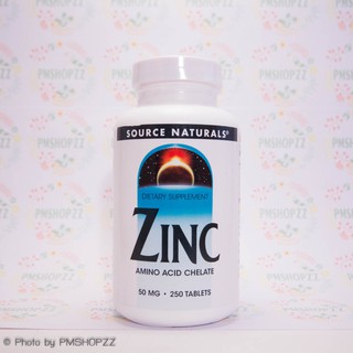 [พร้อมส่ง] Source Naturals, Zinc, 50 mg, 250 Tablets ซิงก์