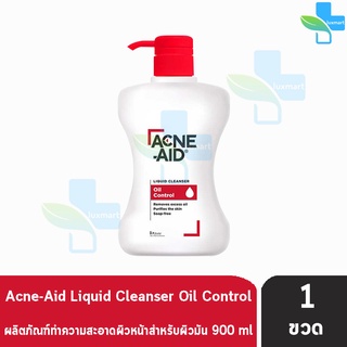 Acne-Aid Liquid Cleanser แอคเน่-เอด ลิควิด คลีนเซอร์ สีแดง ขนาด 900 มล. [1 ขวด] ทำความสะอาดผิวหน้า สำหรับผิวมัน Acne Aid