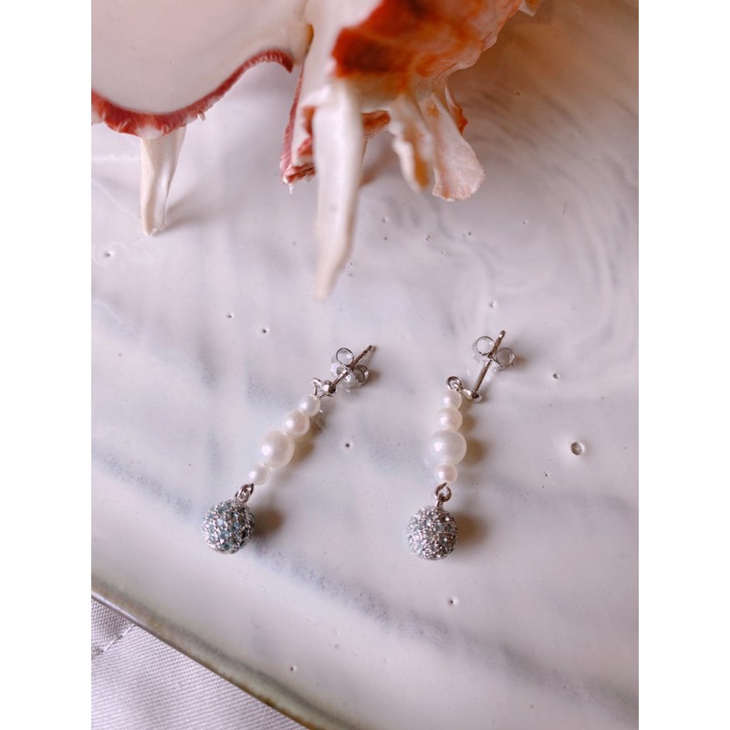 Top sky blue topaz with pearl