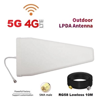 5G 4G 28dBi เสาอากาศ LPDA Antenna Signal Directional Antenna 690-3700MHz+Cable 10M