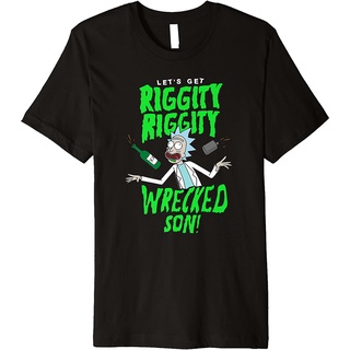 เสื้อยืดคอกลม ผ้าฝ้าย พรีเมี่ยม พิมพ์ลาย Ri and Mty Riggity Riggity Wreed แฟชั่นใหม่