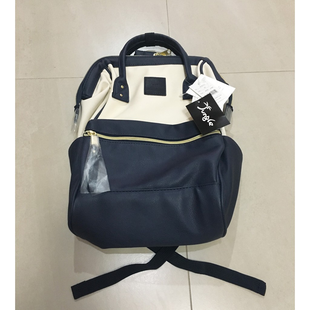 Blue and white Leather backpack from Japan anello #AT-B1212 from Japan