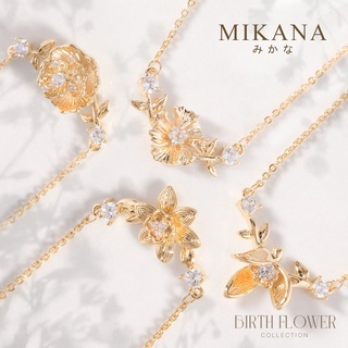 Mikana Birth Flower 18k Gold Plated Pendant Necklace Collection Accessories Jewelry For Women