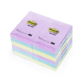 Post-it กระดาษโพสอิท กระดาษโน้ต กระดาษโน๊ตกาวในตัว คละสีพาสเทล (แพ็ค 12 เล่ม) Post it 3M Sticky Note   [S24]