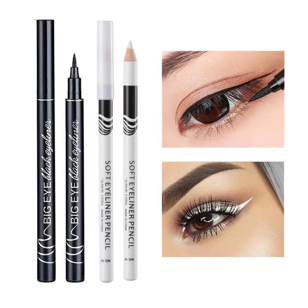 ปากกาอายไลเนอร์สีดํากันน้ําติดทนนานสีขาว D2Y8