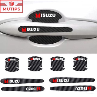 Isuzu 8 ชิ้น บติดมือจับประตูรถยนต์ ป้องกันรอยขีดข่วน สติกเกอร์คาร์บอนไฟเบอร์ สำหรั Panther Elf Traga Dmax Mux Trooper Crosswind Panther Sportivo Nmr71 MU7 TFR