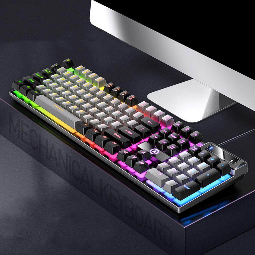 Pewanydi คีย์บอร์ดแบบกลไกอุปกรณ์ต่อพ่วงคอมพิวเตอร์ ABS 1PC สีดํา USB แบบมีสาย E-sports คีย์บอร์ดเกม
