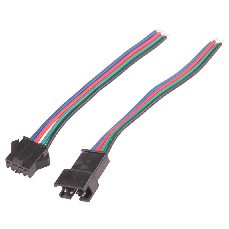 Connector JST SM 4ขา ระยะ Pitch : 2.54mm สายไฟเชื่อมต่อ ยาว 15 ซม ต่อ เส้น 1ชุดมี 2 เส้น (ตัวผู้+ตัวเมีย)