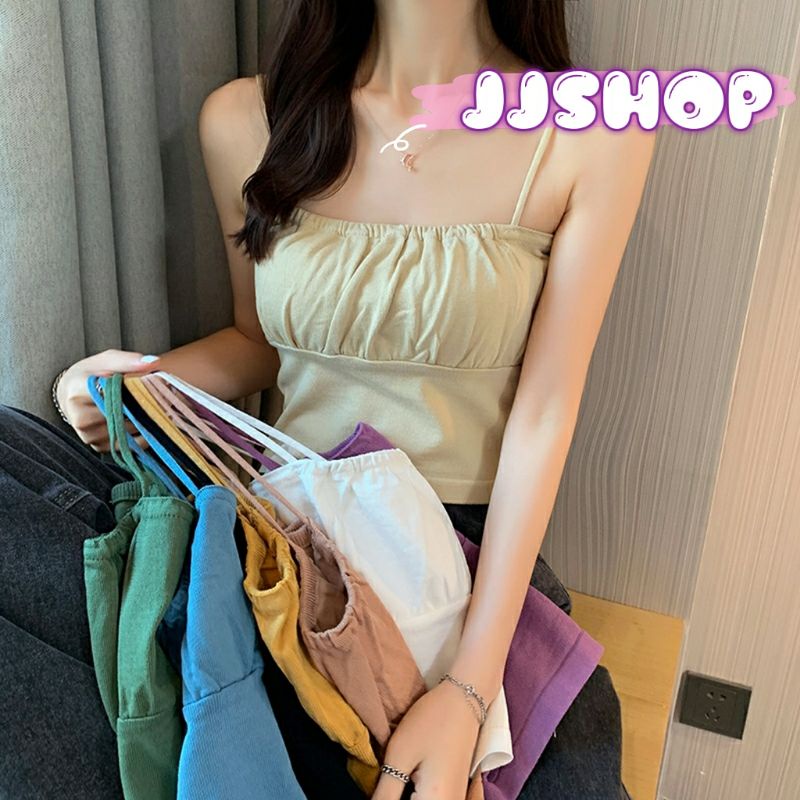 JJ Shop พร้อมส่ง เสื้อสายเดี่ยวไหมพรม น่ารักสไตล์​เกาหลี ''3588'' -N