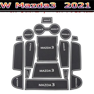 【 New Mazda3 2021 】เหมาะสำหรับ 14-2021 รุ่น Ankesaila ประตู Groove Pad ดัดแปลงภายใน 20 รุ่น MAZDA 3 ถ้วยน้ำ Anti-Skid อุ