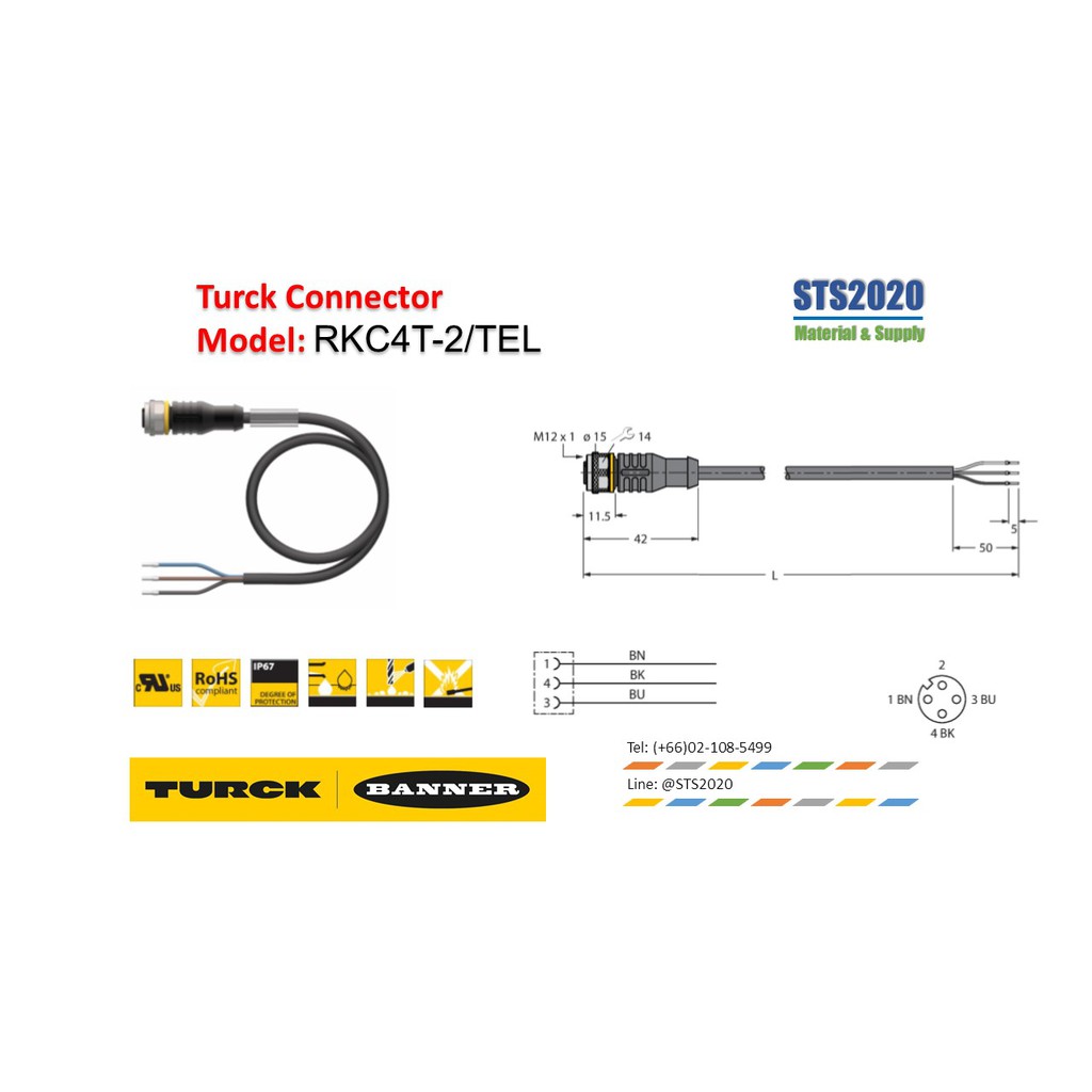Interrupteur De Proximité Inductif Turck RKC4T-2/TEL | Capteur De Position Neuf | Pièce Détachée Automation Industrielle