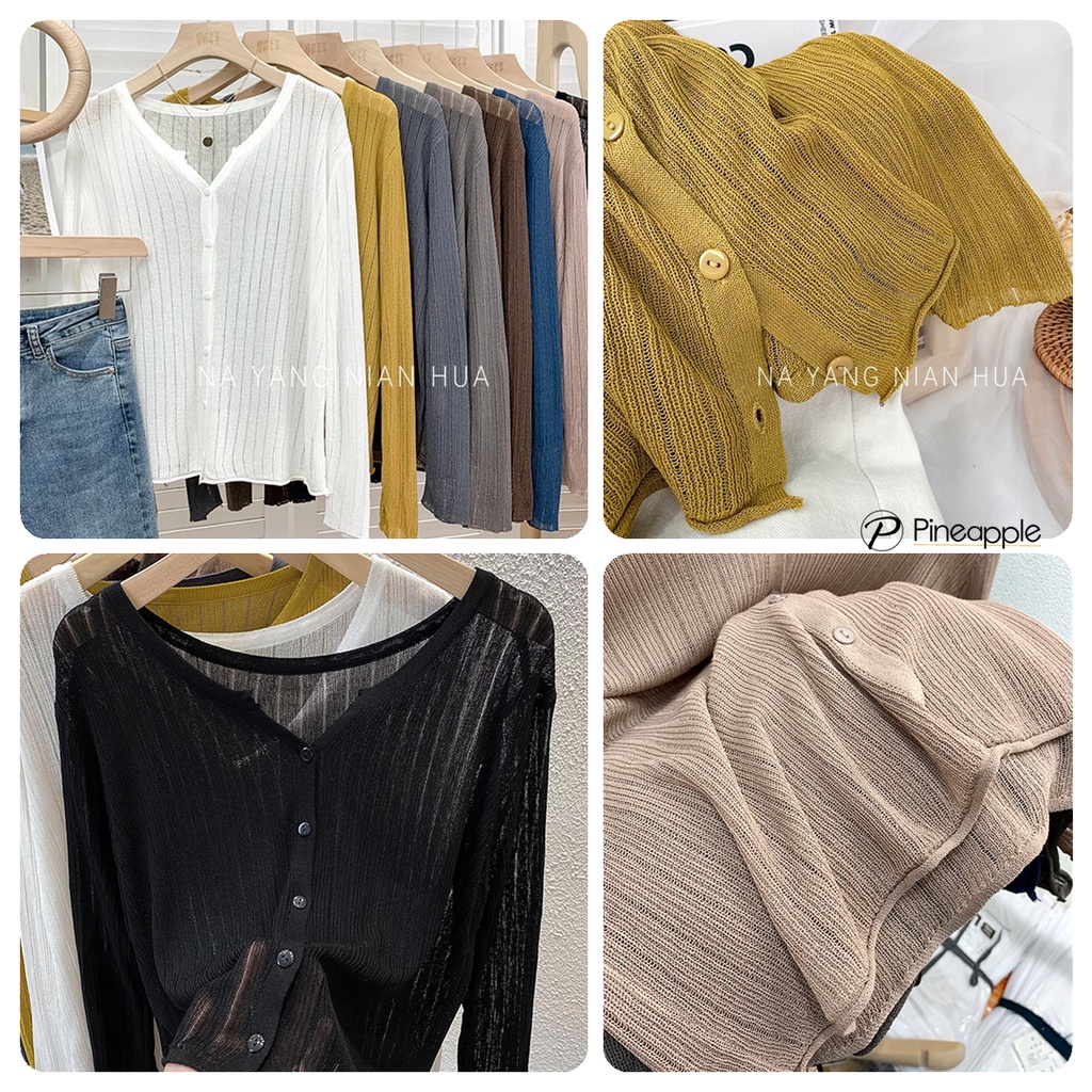 1109 เสื้อคลุมถักไหม เสื้อถักไหมพรมแขนยาว เสื้อแฟชั่นหญิง ซีทรูบางๆ sexy ใส่สบาย See-through knit cardigan ราคา ถูกที่สุด ดีลบีเคเค แกลเลอรีภาพที่ 6