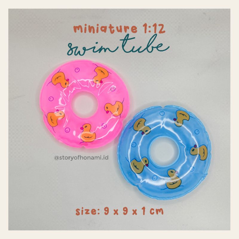 MINIATURE 1:12 SWIM TUBE BUOY (9 x 9 x 1 ซม.) DONUT TOY SWIMMING TYRE