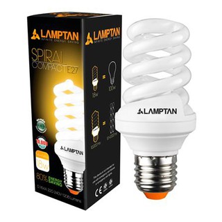 อุปกรณ์เพิ่มความสว่าง หลอดประหยัด LAMPTAN SPIRAL MT 18 วัตต์ WARMWHITE