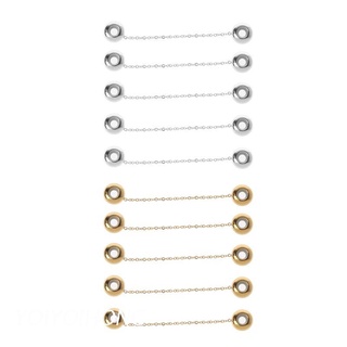 YOI 5Pcs Safety Chain Rubber Stopper Beads Stainless Steel For Snake Chain Bracelets