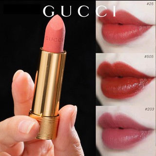 สินค้าพร้อมส่ง Gucci Golden Tube 505#  25# 203# 202# ลิปสติกขนาดทดลอง 1.3g