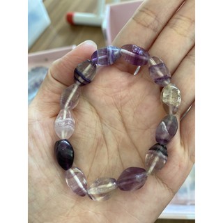 ลดวันเดียวไม่ต้องใช้โค้ด! ฟลูออไรต์ กำไลหินทรงแฟนซี โทนสีม่วง Fluorite