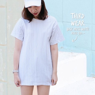 เดรสลายปริ้นสีขาว Basic Dress White