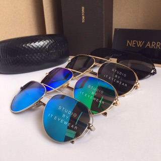 แว่นกันแดด ทรงใหม่  Linda Farrow sunglasses กัน UV 400  งานพรีเมี่ยม กรอบเป็นโลหะ ไม่หนักนะคะ งานสวย