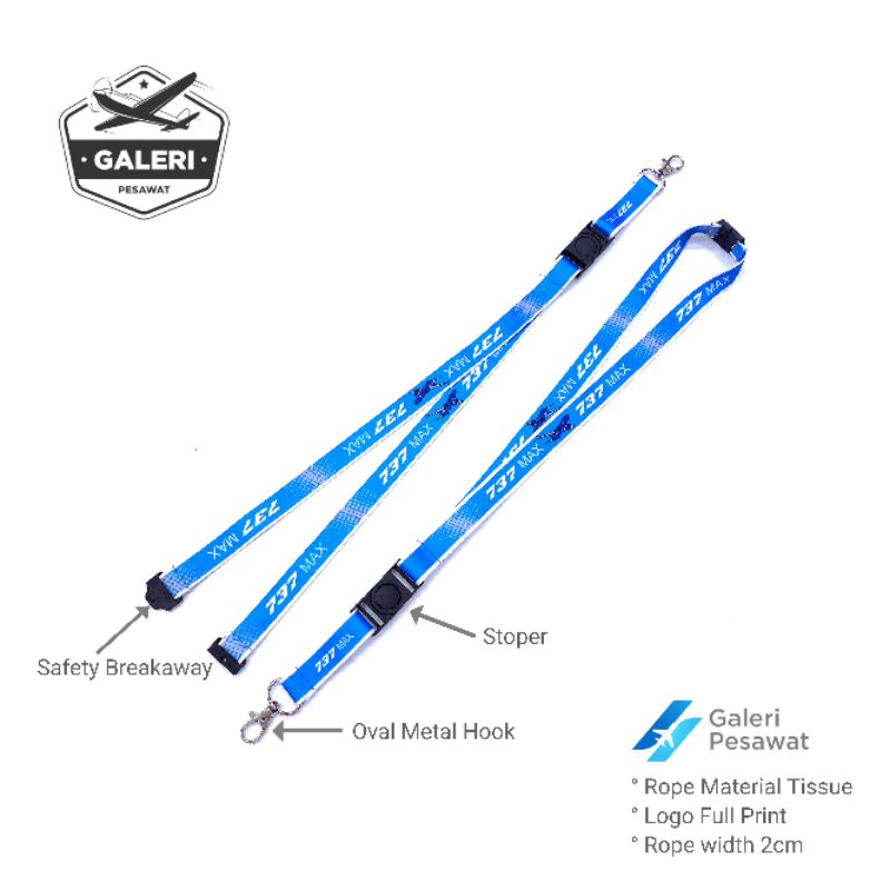 GANTUNGAN Lanyard / ID Card Holder BOEING 737 MAX