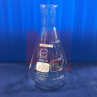 ขวดรูปชมพู่ Erlenmeyer Flask, 1000ml ทนไฟ