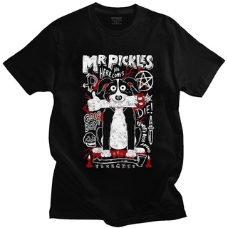 เสื้อยืดผ้าฝ้าย เสื้อยืดคอกลม แขนสั้น ผ้าฝ้าย แบบนิ่ม พิมพ์ลาย Mr Pickles Dog Evil Satan สําหรับผู้ชาย และผู้ใหญ่