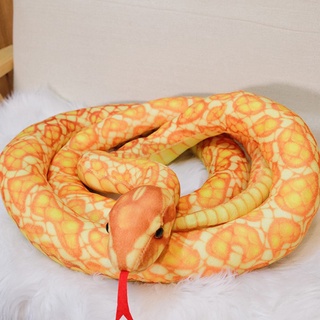 Stuffed Animal Brown Green Yellow Lifelike Big Snake Python Boa Baby Doll Soft Plush Toy Birthday Gift