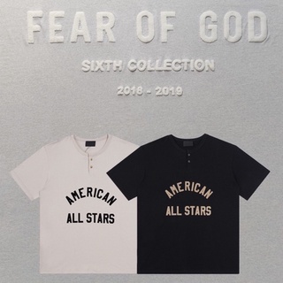 FOG FEAR OF GOD American All Stars chest patch sevanth season Tshirt 2022 เสื้อคอกระดุม (ภาพถ่ายวีดีโอจากสินค้าจริง)